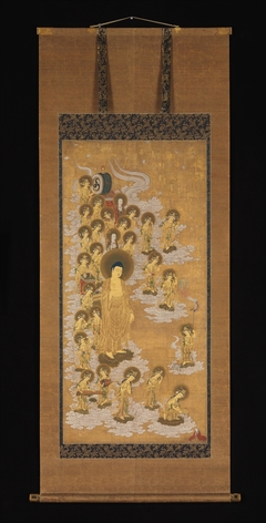 The Welcoming Descent of Amida Buddha and Twenty-five Bodhisattvas by anonymous painter