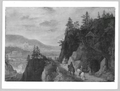 Travellors + hermits in mountain-landscape