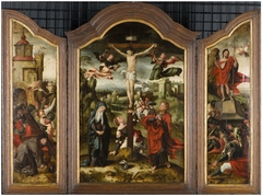 Triptych: the crucifixion, the crucifixion and the resurrection of Christ by Pieter Coecke van Aelst