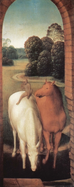 Two Horses in a Landscape by Hans Memling
