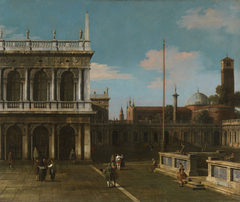 Venice: Capriccio of the Piazzetta with the Libreria by Canaletto