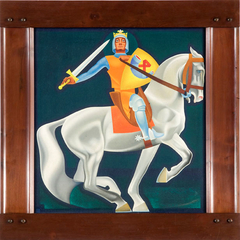 Willem van Aquitanië als ridder te paard by Willem Adolfs