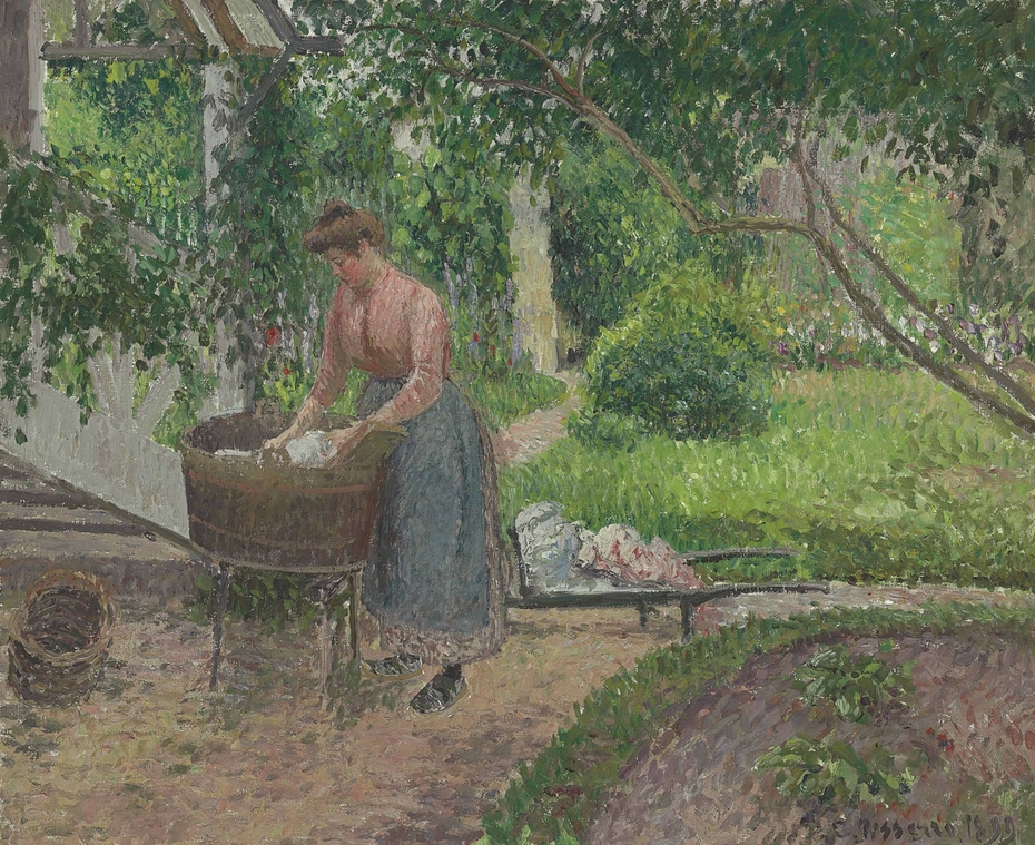 Woman Washing Clothes in the Garden, Éragny