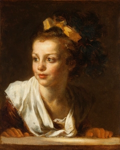 Young Girl Leaning on a Window Ledge by Jean-Honoré Fragonard