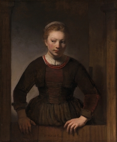 Young Woman at an Open Half-Door