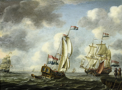 Zee met schepen by Pieter Lofvers