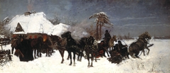 A Convention of Hunters by Józef Chełmoński