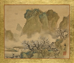 A Country House in a Valley with a Blossoming Plum Tree by Tani Bunchō