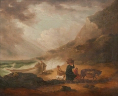 A Stormy Seashore Scene by George Morland