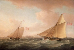 A Trinity House Yacht and a Revenue Cutter off Ramsgate