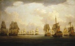 Admiral Sir Robert Calder's action off Cape Finisterre, 23 July 1805 by William Anderson