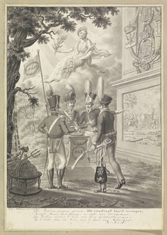 Allegorie op de Slag bij Waterloo, 1815 by Adrianus Gerardus van Schoone