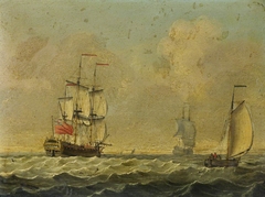 An Indiaman at Sea by Francis Swaine