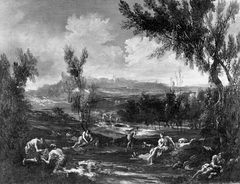 Arcadian Landscape with Figures by Alessandro Magnasco