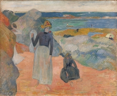 At the Beach by Paul Gauguin