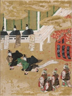 Beneath the Autumn Leaves (Momiji no Ga), Illustration to Chapter 7 of the Tale of Genji (Genji monogatari) by Tosa Mitsunobu