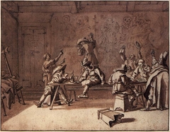 Bentvueghels in a Roman Tavern by Pieter van Laer