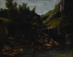 Cascade in a Rocky Landscape by Gustave Courbet