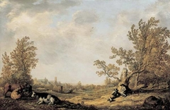 Cattle and Herders with a View of the Mariakerk in Utrecht by Aelbert Cuyp