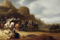 Cavalry Battle Scene by Gerrit Claesz Bleker