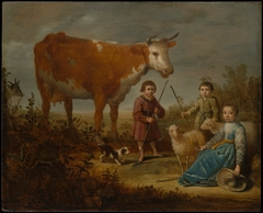Children and a Cow