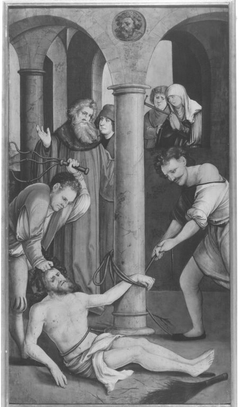 Christgartner Altar: Fall Christi bei der Geißelung by Hans Leonhard Schäufelein