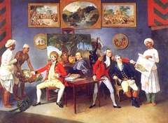 Colonel Antoine Polier, Claude Martin and John Wombwell with the Artist