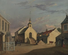 Cowbridge market hall and High Street by British School