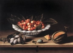 Cup of Cherries and Melon by Louise Moillon