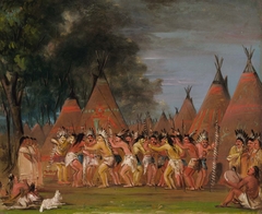 Dance of the Chiefs, Mouth of the Teton River by George Catlin