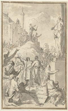 De Doodt van Lucretia of Grondlegging der Vrijheid by Jan Goeree