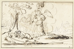 De droom van Jacob by Nicolaes Maes