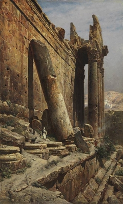 Die Tempelruine in Baalbek by Gustav Bauernfeind