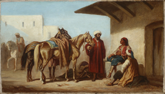Eastern scene – Selling horses by Henryk Pillati