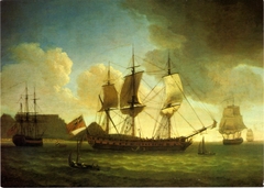 English ships in Table Bay, 1787 by Robert Dodd