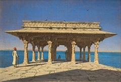 Evening on a Lake. A Pavilion on the Marble Embankment in Rajnagar (Udaipur principality) by Vasily Vereshchagin