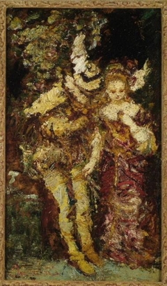 Faust and Margaretha by Adolphe Joseph Thomas Monticelli