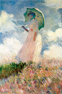 Essai de figure en plein-air : Femme à l'ombrelle tournée vers la gauche by Claude Monet