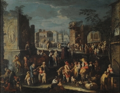 Ferias italianas. (Tit. Ant.: Costumbres genovesas del año 1652) by Giovanni Michele Graneri