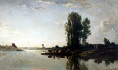 Ferry near Bonnières by Charles-François Daubigny