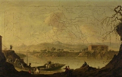 Ferry over the Volturno, near Caiazzo by Pietro Fabris