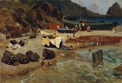 Fishing Boats at Capri by Albert Bierstadt