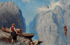 Fjordlandskap by Hans Dahl