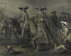 Friedrich V, Elector Palatine, King of Bohemia, and his Wife Elizabeth Stuart on Horseback (Frederick I) by Adriaen Pietersz. van de Venne