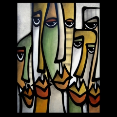 Good Guys - Original Abstract woman painting Modern pop Contemporary Art FACES by Fidostudio