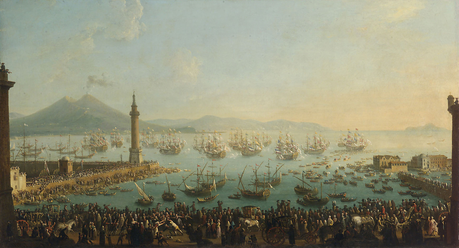 Hafen von Neapel mit Abfahrt Karls III. nach Spanien (1759)