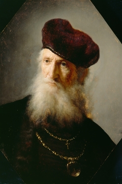 Head of a Bearded Old Man in High Beret by Rembrandt