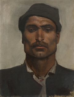 Head of a Man with a Brimmed Hat by László Mednyánszky