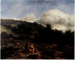 Hilly Landscape with Herders by Nicolaes Pieterszoon Berchem
