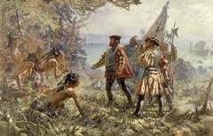 Jacques Cartier Meeting the Indians at Stadacona, 1535